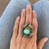 The Wildflower Ring- Natural Royston Turquoise and Sterling Silver- Finished to Size or as a Pendant