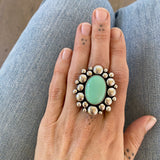 The Supernova Ring- Natural Broken Arrow Variscite and Sterling Silver- Finished to Size or as a Pendant