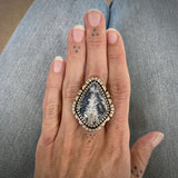 The Apparition Ring- Bella Vista Plume Agate Doublet and Sterling Silver- Finished to Size or as a Pendant
