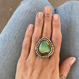 The Silhouette Ring 2- Natural Royston Turquoise and Sterling Silver- Finished to Size or as a Pendant