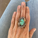 The Desert Rose Ring- Natural Royston Turquoise and Sterling Silver- Finished to Size or as a Pendant