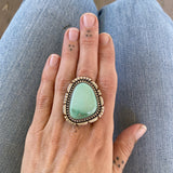 The Ether Ring - Natural Broken Arrow Variscite and Sterling Silver- Finished to Size or as a Pendant