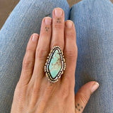 The Silhouette Ring 1- Natural Royston Turquoise and Sterling Silver- Finished to Size or as a Pendant