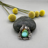 The Wildflower Ring- Natural Royston Turquoise and Sterling Silver- Finished to Size or as a Pendant