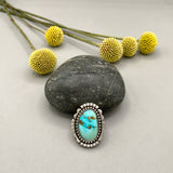 The Cosmos Ring - Natural Pilot Mountain Turquoise and Sterling Silver- Finished to Size or as a Pendant