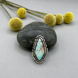 The Silhouette Ring 1- Natural Royston Turquoise and Sterling Silver- Finished to Size or as a Pendant