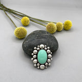 The Supernova Ring- Natural Broken Arrow Variscite and Sterling Silver- Finished to Size or as a Pendant