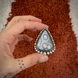 The Floating Orb Ring- Tube Agate and Sterling Silver- Finished to Size or as a Pendant