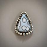 The Floating Orb Ring- Tube Agate and Sterling Silver- Finished to Size or as a Pendant