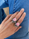 The Blossom Ring 2- Pink Conch and Sterling Silver- Finished to Size or as a Pendant