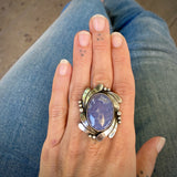 The Astral Ring- Lavandula Scorpion Agate and Sterling Silver- Finished to Size or as a Pendant