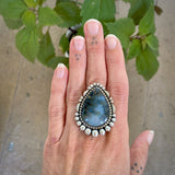 The Elysian Ring- Tide Pool Plume Agate and Sterling Silver- Finished to Size or as a Pendant