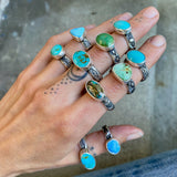Hand-Stamped Turquoise Rings