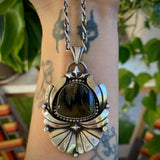 The Inferno Necklace- Midnight Inferno Jasper and Sterling Silver- 18" Sterling Chain Included