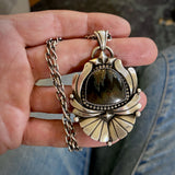 The Inferno Necklace- Midnight Inferno Jasper and Sterling Silver- 18" Sterling Chain Included