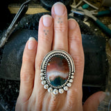 The Empyrean Ring- Idaho Sunset Jasper and Sterling Silver- Finished to Size or as a Pendant