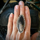 The Pyre Ring- Petrified Palm Root and Sterling Silver- Finished to Size or as a Pendant