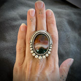 The Empyrean Ring- Idaho Sunset Jasper and Sterling Silver- Finished to Size or as a Pendant
