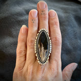 The Pyre Ring- Petrified Palm Root and Sterling Silver- Finished to Size or as a Pendant