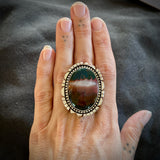 The Seance Ring- Idaho Sunset Jasper and Sterling Silver- Finished to Size or as a Pendant