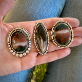 The Empyrean Ring- Idaho Sunset Jasper and Sterling Silver- Finished to Size or as a Pendant