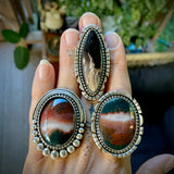 The Empyrean Ring- Idaho Sunset Jasper and Sterling Silver- Finished to Size or as a Pendant