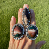 The Empyrean Ring- Idaho Sunset Jasper and Sterling Silver- Finished to Size or as a Pendant