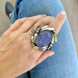 The Astral Ring- Lavandula Scorpion Agate and Sterling Silver- Finished to Size or as a Pendant