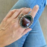 The Seance Ring- Idaho Sunset Jasper and Sterling Silver- Finished to Size or as a Pendant