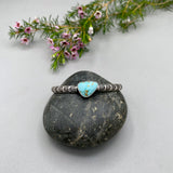 Chunky Stamped Stacker Cuff- Size XS/S- Natural Royston Turquoise and Chunky Sterling Silver Bracelet