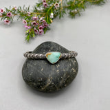 Chunky Stamped Stacker Cuff- Size M/L- Natural Royston Turquoise and Chunky Sterling Silver Bracelet