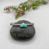 Chunky Stamped Stacker Cuff- Size L/XL- Natural Royston Turquoise and Chunky Sterling Silver Bracelet