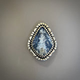 The Apparition Ring- Bella Vista Plume Agate Doublet and Sterling Silver- Finished to Size or as a Pendant