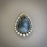 The Elysian Ring- Tide Pool Plume Agate and Sterling Silver- Finished to Size or as a Pendant