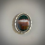 The Seance Ring- Idaho Sunset Jasper and Sterling Silver- Finished to Size or as a Pendant