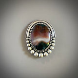 The Empyrean Ring- Idaho Sunset Jasper and Sterling Silver- Finished to Size or as a Pendant