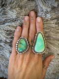 The High Tide Ring- Natural Carmel Mountain Variscite and Sterling Silver- Finished to Size or as a Pendant