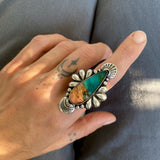The Peacock Ring - Opalized Petrified Wood and Sterling Silver- Finished to Size or as a Pendant