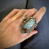 The Point Reyes Ring- BC Ocean Picture Stone and Sterling Silver- Finished to Size or as a Pendant