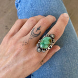 The Carmel Mountain Celestial Ring- Natural Carmel Mountain Variscite and Sterling Silver- Finished to Size or as a Pendant
