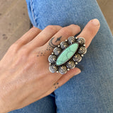 The Sweetheart Ring- Natural Emerald Rose Variscite and Sterling Silver- Finished to Size or as a Pendant