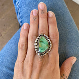 The High Tide Ring- Natural Carmel Mountain Variscite and Sterling Silver- Finished to Size or as a Pendant