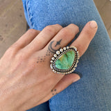 The High Tide Ring- Natural Carmel Mountain Variscite and Sterling Silver- Finished to Size or as a Pendant