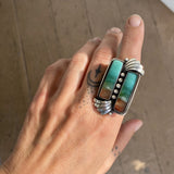 The Fountain Ring- Opalized Petrified Wood and Sterling Silver- Finished to Size or as a Pendant