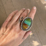 The Tenerife Ring- Opalized Petrified Wood and Sterling Silver- Finished to Size or as a Pendant