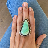 The Cosmos Ring - Natural Carico Lake Turquoise and Sterling Silver- Finished to Size or as a Pendant