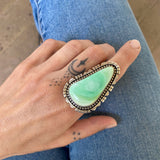 The Cosmos Ring - Natural Carico Lake Turquoise and Sterling Silver- Finished to Size or as a Pendant