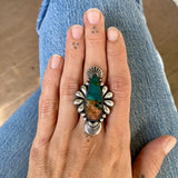 The Peacock Ring - Opalized Petrified Wood and Sterling Silver- Finished to Size or as a Pendant