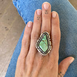 The Silhouette Ring - Natural Royston Turquoise and Sterling Silver- Finished to Size or as a Pendant