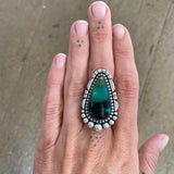 The Emerald Cove Ring- Opalized Petrified Wood and Sterling Silver- Finished to Size or as a Pendant